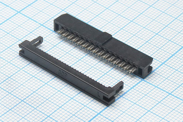 Гнездо IDC шаг 2,0мм, 2 ряда, 30 контактов , на шлейф, L-KLS1-204B-30-B; Q-1626 K гн IDC\P2,0x2,0\30HP\шлейф\ \L-KLS1-204B-30-B\KLS