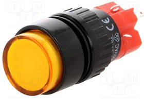 V16Y-11Z-230O, Переключатель: кнопочный, Пол: 2, SPDT, 3A/220ВAC, 2A/24ВDC, IP40