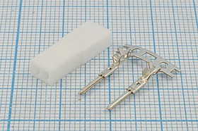 Штекер питания на кабель, JST, шаг 2.5мм, 2 контакта, SYR-02M; №11244 штек пит JST\P2,5\2HP\ каб\\SYR-02M\