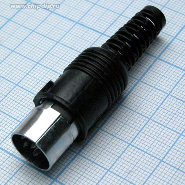 Разъем DIN 6P[60] вилка, на кабель, пластик хвост, ОНЦ-ВГ-11-6/16В