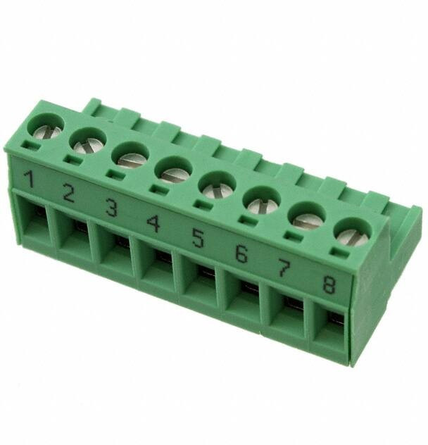 1758393, Pluggable Terminal Blocks 8 Pos 5.08mm pitch Plug 24-12 AWG Screw