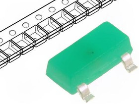 KM-23SGD-F, LED; SMD; SOT23; зеленый; 2,6-8мкд; 3x1,3мм; 140°; 2,2?2,5В; 20мА