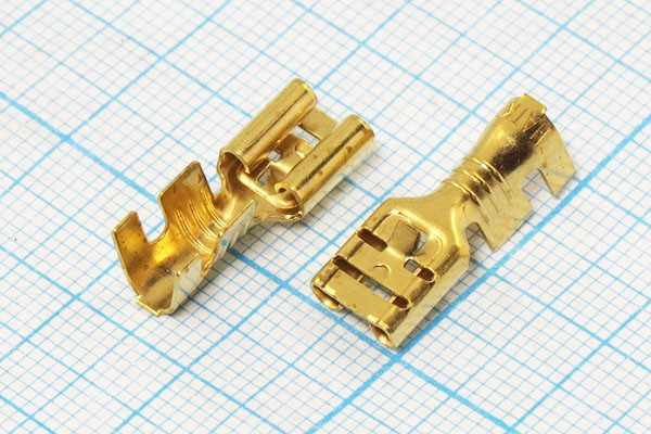 Клемма розетка, 6,4x0,8, 2,5-6мм2, латунь, замок Клемма розетка, 6,4x0,8, 2,5-6мм2, латунь, замок