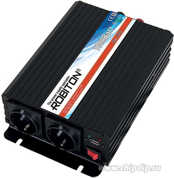 ROBITON R1000 1000W две евро розетки, Инвертор 12V-220V