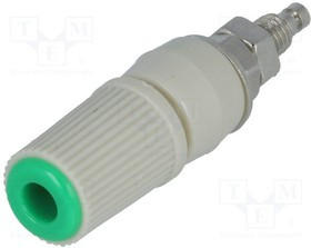 BS-244DSM-G, Гнездо, "банан" 4мм, 24А, зеленый, никелированные, изолированный