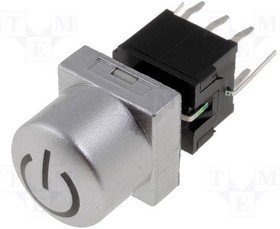 PB61302BL-4-101, Переключатель: клавиатура, Power, Пол: 2, DPDT, 0,1A/30ВDC, LED