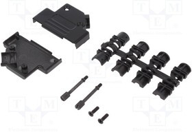 D45ZK25-BK-K, Корпус: для разъемов D-Sub, D-Sub 25pin, D-Sub HD 44pin, UNC4-40