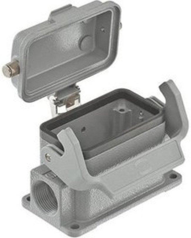 09300102296, Heavy Duty Power Connectors SURFACE MOUNTING HSG HAN 10B 2 SIDE ENTRY