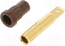 EB4-27, Гнездо, "банан" 4мм, 25А, 30ВAC, 60ВDC, коричневый, позолота EB4-27, Гнездо, "банан" 4мм, 25А, 30ВAC, 60ВDC, коричневый, позолота