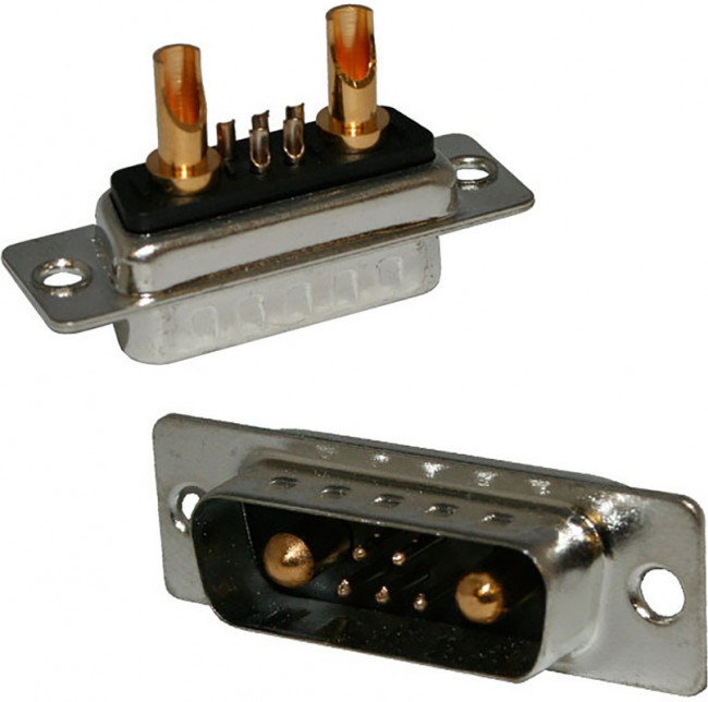 680M7W2103L401, 680M 7 Way Panel Mount D-sub Connector Plug, 2.77mm Pitch