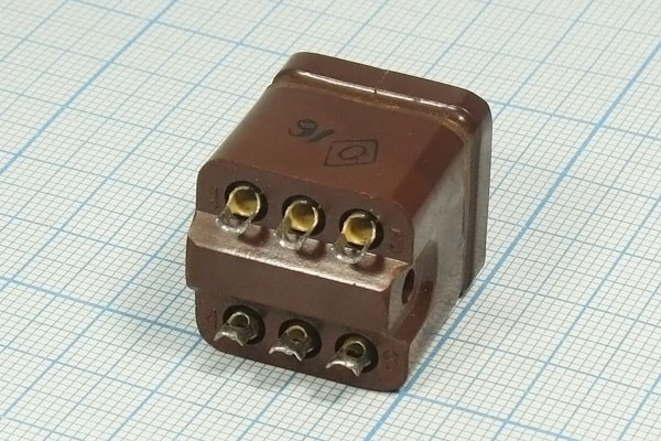 Прямоугольная соединительная розетка, 6гнёзд, РШАГ6; №13126 гн ПрС\\ 6HC\\\РШАГ6