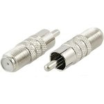 Переходник штекер RCA на гнездо F; № 2916 P шт RCA-гн F\переходник\\\мет\Ni\\