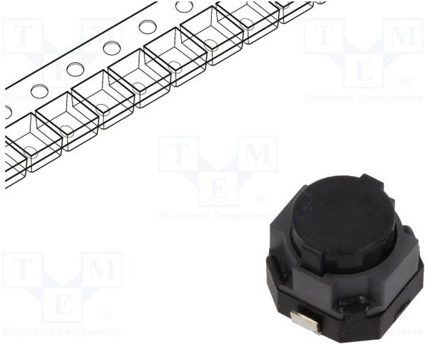 EVPASCB1A, Тактильная кнопка, EVPAS, Top Actuated, SMD (Поверхностный Монтаж), Round Button, 220 гс