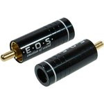 1-254G WHITE, штекер RCA металл на кабель, белый "позолоченный"