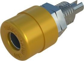 930176103, Yellow Female Banana Socket, 4 mm Connector, Solder Termination, 32A, 30 V ac, 60V dc
