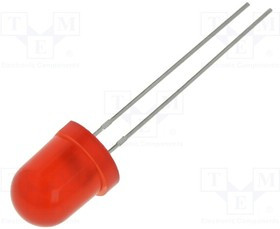 803VD2C-1B, LED; 8mm; red; 270mcd; 60°; Front: convex; 1.6?2.4V