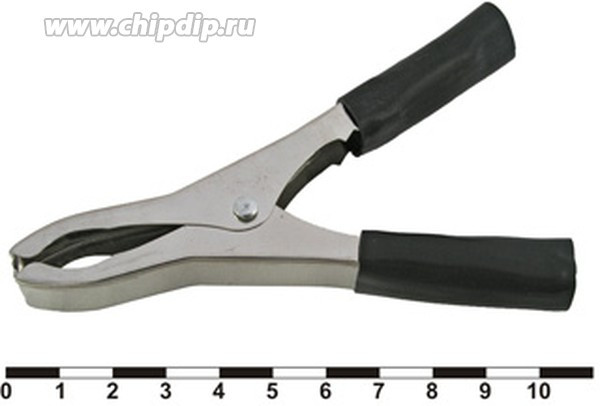 8-0041 black, Зажим-крокодил 8-0041 под пайку/обжим, 50 А, черный