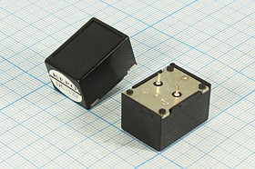 Зуммер магнитоэлектрический с генератором, размер 23x16x15, напряжение 12В, частота 0.4кГц, контакты