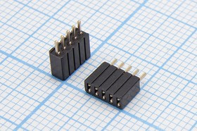 Гнездо на плату с шагом 1.27 мм, однорядное, H=4.6 мм, 5 контактов, L-KLS1-208C-4,6-1-05-S; № 2937 K гн PBL-1x 5\P1,27\ 5P\плат\L-KLS-208C-4