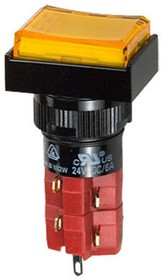 D16LMT1-2ABKY, кнопка без фиксации с LED подсветкой 250В 5А