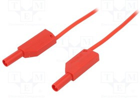 SLK425-E/N-10022, Измерительный провод, 32А, с осевым гнездом 4мм, Дл: 1м, красный