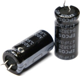 ECAP (К50-35), 22 мкФ, 250 В, 105°C, 12.5x25, B43828F2226M001, Конденсатор электролитический алюмини