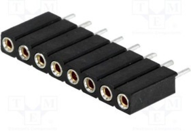 ZL307-1X8, Гнездо штыревое "мама" PIN 8 цанговые контакты прямой 2,54мм