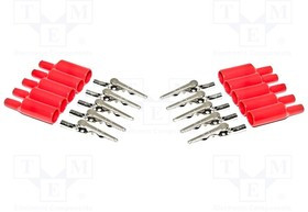 BU-P2240-2, Зажим "крокодил"; 10А; Диап.захвата: макс.8мм; Длина: 51мм; 10шт.