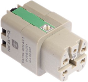 09200042734, Heavy Duty Power Connector Insert, 10A, Female, Han A Series, 4 Contacts
