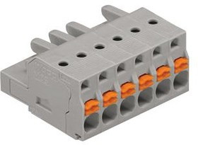 2231-104/026-000, Съемная клеммная колодка, 5 мм, 4 вывод(-ов), 24AWG до 12AWG, 2.5 мм², Вставной, 16 А