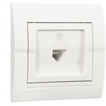 DERIY Розетка RJ11 евро белый 702-0202-137