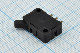 Микропереключатель, размер 20x 7 x10, 3А, переключение ON-(ON), размер концевика 44332, MJ-607Y