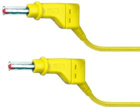 66.9408-050-24, Test lead, 32A, 600V, Yellow, 50cm Lead Length