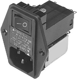 10SB3M, AC Power Entry Modules Power Entry Module Filter, 115/250VAC, 10A, Screw, N/A-Lug, DIP Switch, Medical