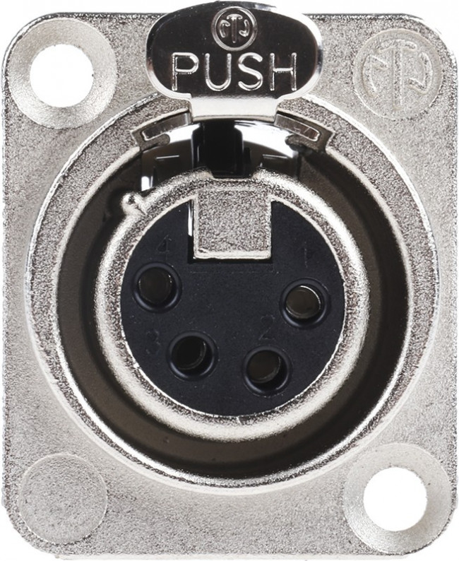 NC4FD-LX, XLR Connectors Recpt DLX 4 pin F solder nickel/silver