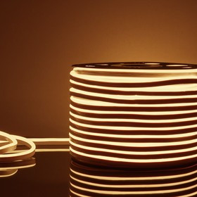 LS001 220V / Лента светодиодная Гибкий неон 9.6W 120Led 2835 IP67 3300K односторонний теплый белый, 50 м