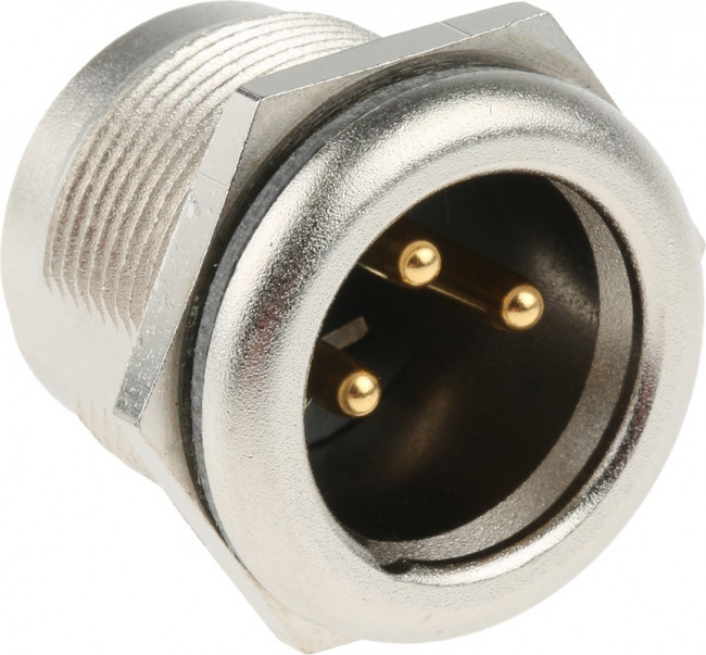 NC3MPR-HD, Аудио разъем XLR, 3 контакт(-ов), Штекер, Монтаж в Панель, Контакты с Покрытием из Золота