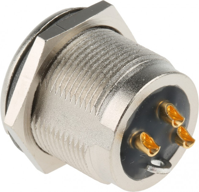 NC3MPR-HD, Аудио разъем XLR, 3 контакт(-ов), Штекер, Монтаж в Панель, Контакты с Покрытием из Золота