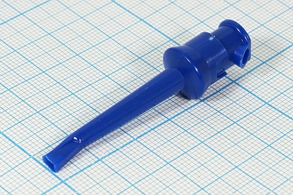 Зажим для тестеров 50мм, на кабель, синий, WTN-22-1230BL