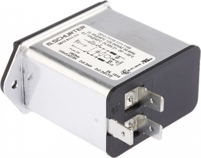 DD12.9111.111, AC Power Entry Modules Standard Filter QC 10 A No Drawer