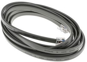 446664, Telephone Cable, RJ12 Plug - RJ12 Plug, Flat, 3m, Grey