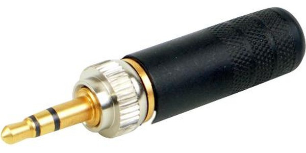 35HDLBAU, Phone Connectors 3.5mm Locking Blk Body Gld Pin