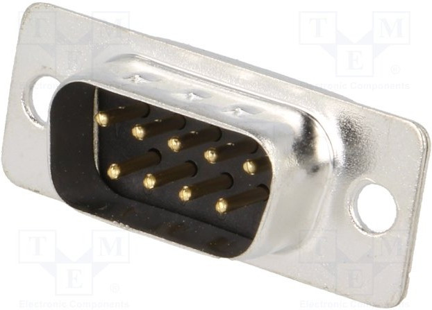 DE09-PD, Conn D-Sub PIN 9 POS Solder Cup ST Cable Mount 9 Terminal 1 Port Tray