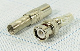 Высокочастотный штекер BNC с пружинным хвостовиком; Q-9195 штек BNC\4-6мм\\\пруж хвост