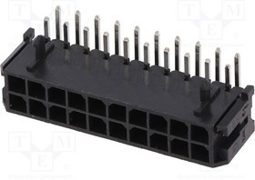 MFGK-20, Гнездо, провод-плата, "папа", 3мм, PIN: 20, THT, 5А, Конф: 2x10, 10мОм MFGK-20, Гнездо, провод-плата, "папа", 3мм, PIN: 20, THT, 5А, Конф: 2x10, 10мОм