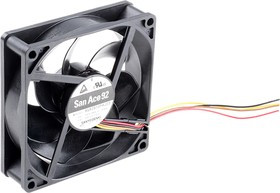 9GA0912P4G03, San Ace 9GA Series Axial Fan, 12 V dc, DC Operation, 116m³/h, 3.36W, 280mA Max, 92 x 92 x 25mm