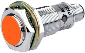 PRCM18-5DP Индуктивный трёхпроводный датчик в стандартном корпусе 35мм с индикатором и разъемом M12x1, PNP НО, зона срабатывания 5мм