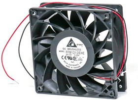FFB1212EHE-F00, DC Fans DC Tubeaxial Fan, 120x38mm, 12VDC, Ball Bearing, 3-Lead Wires, Tachometer