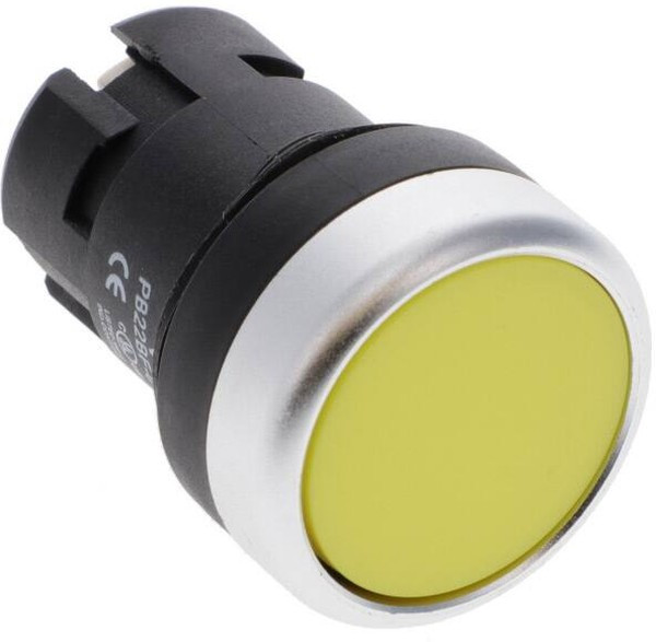 PB22BF0Y, LED Panel Mount Indicators BZL FLUSH YELLOW PB SPRING RTRN