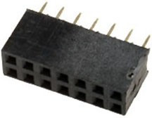 ZL262-14DG, Гнездо штыревое "мама" PIN 14 прямой 2,54мм THT 2x7